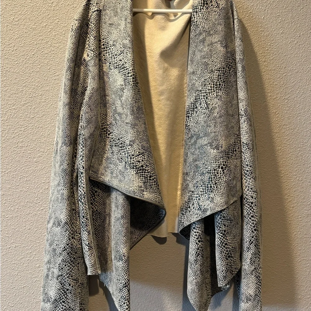 SCULLY Snakeskin Drape Cross Over Jacket Women’s Medium | Zip Front